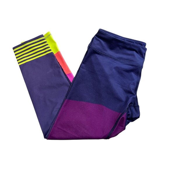 Layer 8 Colorblock Activewear Leggings Sz Large Quick-Dry Stretch Neon - Picture 1 of 9